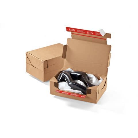 Scatola fustellata per e-commerce ColomPac conf. 10 pz - cartone ondulato avana formato L - 35x25x15 cm CP069.06